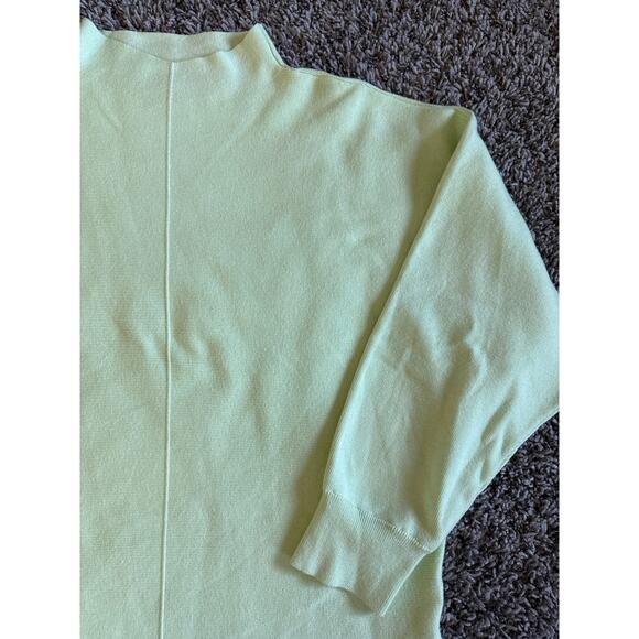 Women’s Saturday Sunday Anthropologie Lime Green Mock Neck Sweater Size Small - Picture 4 of 6